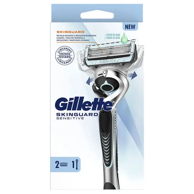 Gillette Baard- En Scheerproducten|Skinguard Sensitive Razor 1 scheermes + 2 scheermesjes