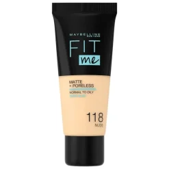 Maybelline Foundation|Fit Me! Matte+ Poreless Liquid Foundation 110 porcelain